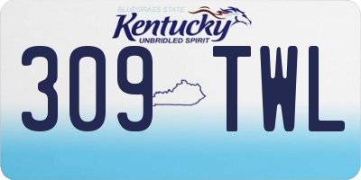 KY license plate 309TWL