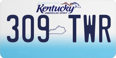 KY license plate 309TWR