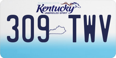 KY license plate 309TWV