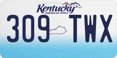 KY license plate 309TWX