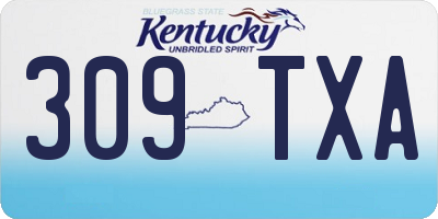 KY license plate 309TXA