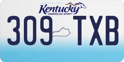 KY license plate 309TXB