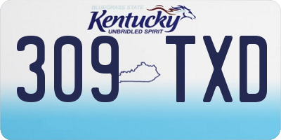KY license plate 309TXD