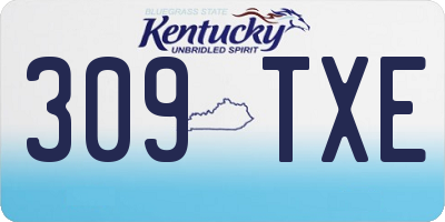 KY license plate 309TXE