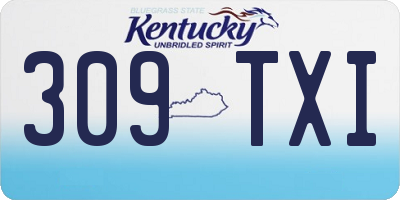 KY license plate 309TXI