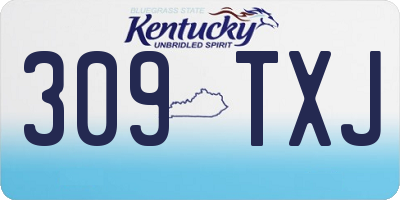 KY license plate 309TXJ