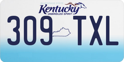 KY license plate 309TXL