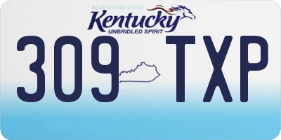 KY license plate 309TXP