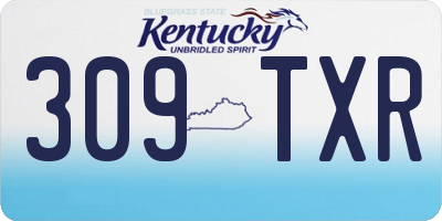 KY license plate 309TXR