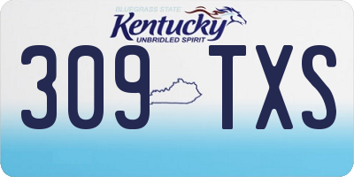 KY license plate 309TXS