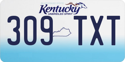 KY license plate 309TXT