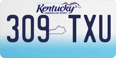 KY license plate 309TXU