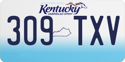 KY license plate 309TXV
