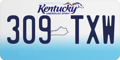 KY license plate 309TXW
