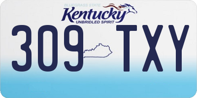 KY license plate 309TXY