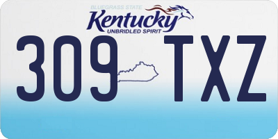 KY license plate 309TXZ