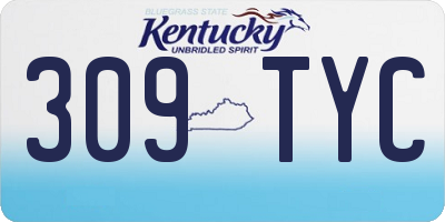KY license plate 309TYC