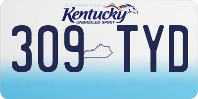 KY license plate 309TYD