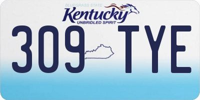 KY license plate 309TYE