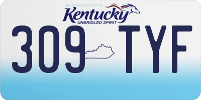 KY license plate 309TYF