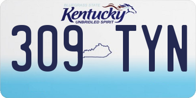 KY license plate 309TYN
