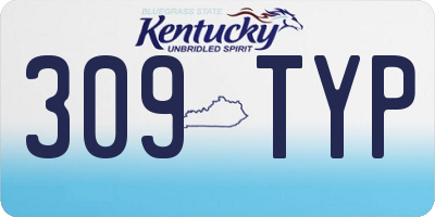 KY license plate 309TYP