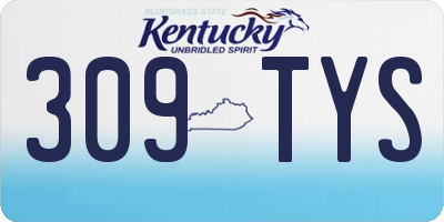 KY license plate 309TYS