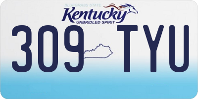KY license plate 309TYU