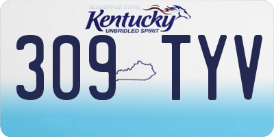 KY license plate 309TYV