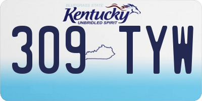 KY license plate 309TYW