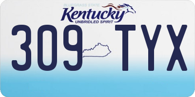 KY license plate 309TYX