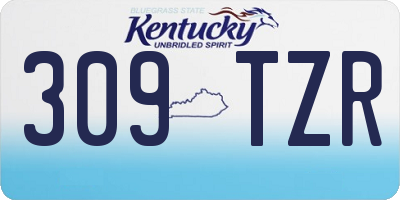KY license plate 309TZR