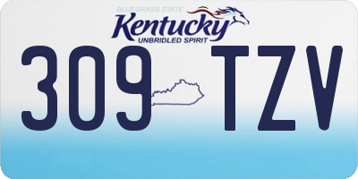 KY license plate 309TZV