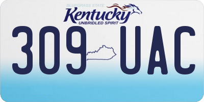 KY license plate 309UAC