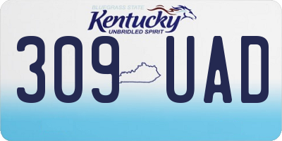 KY license plate 309UAD