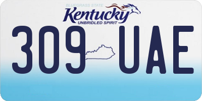 KY license plate 309UAE