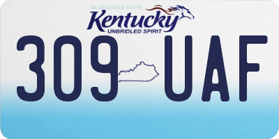 KY license plate 309UAF