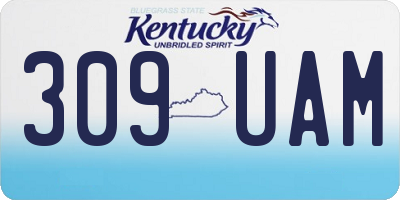 KY license plate 309UAM