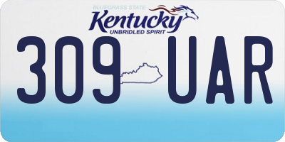 KY license plate 309UAR