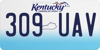 KY license plate 309UAV