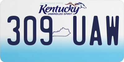 KY license plate 309UAW