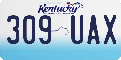 KY license plate 309UAX