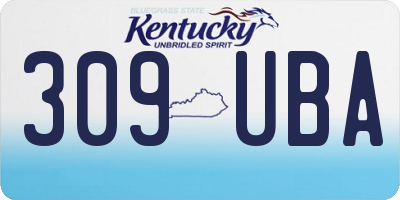 KY license plate 309UBA