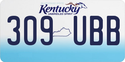 KY license plate 309UBB