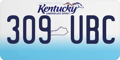 KY license plate 309UBC