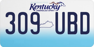 KY license plate 309UBD