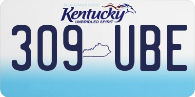 KY license plate 309UBE