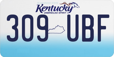 KY license plate 309UBF