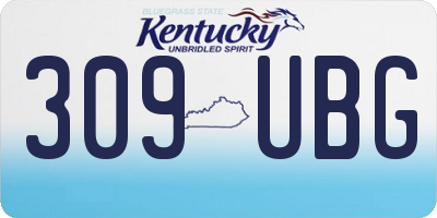 KY license plate 309UBG