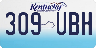 KY license plate 309UBH